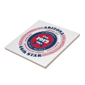 Rood, wit en blauw Arizona keramische Tegel Tegeltje (Zijkant)