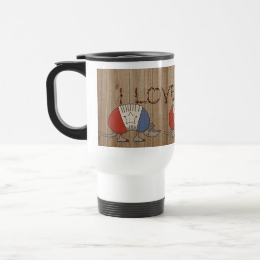 Rood, Wit en Blauw Armadillo-I Love Texas Reisbeker (Links)