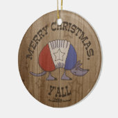 Rood, Wit en Blauw Armadillo-Merry Christmas Y'al Keramisch Ornament (Links)