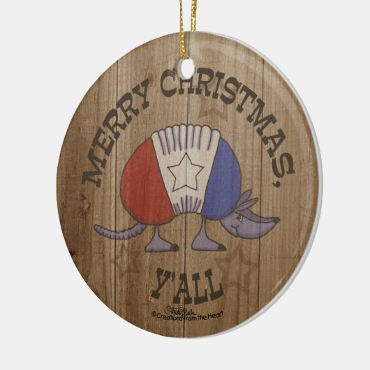 Rood, Wit en Blauw Armadillo-Merry Christmas Y'al Keramisch Ornament (Links)