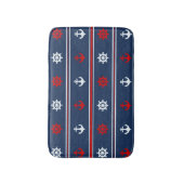 Rood wit en blauw autisch patroon badmat (Voorkant Verticaal)