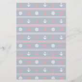 Rood wit en blauw autisch patroon briefpapier (Voorkant)