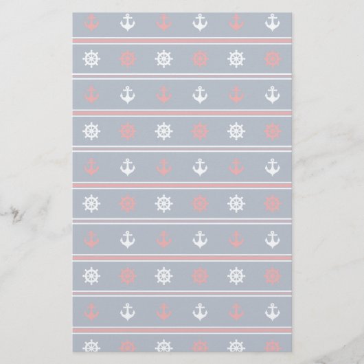 Rood wit en blauw autisch patroon briefpapier (Voorkant)