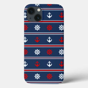 Rood wit en blauw autisch patroon iPhone 13 hoesje