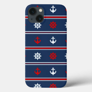Rood wit en blauw autisch patroon iPhone 13 hoesje
