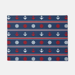 Rood wit en blauw autisch patroon deurmat