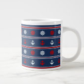 Rood wit en blauw autisch patroon grote koffiekop (Rechts)