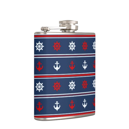 Rood wit en blauw autisch patroon heupfles (Rechts)