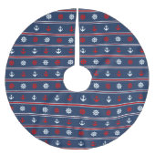 Rood wit en blauw autisch patroon kerstboom rok (Voorkant)