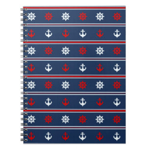 Rood wit en blauw autisch patroon notitieboek