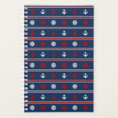 Rood wit en blauw autisch patroon planner (Voorkant)