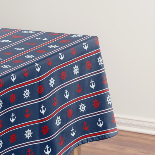 Rood wit en blauw autisch patroon tafelkleed (Voorbeeld)