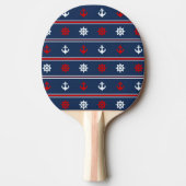 Rood wit en blauw autisch patroon tafeltennisbatje (Voorkant)
