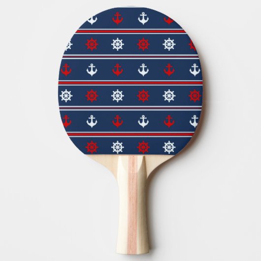 Rood wit en blauw autisch patroon tafeltennisbatje (Voorkant)