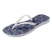 Rood wit en blauw autisch patroon teenslippers (Schuin)