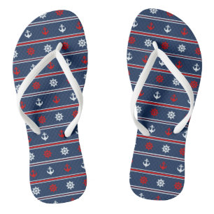 Rood wit en blauw autisch patroon teenslippers