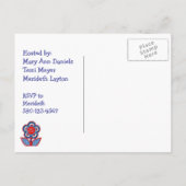 Rood, wit en blauw Baby shower Uitnodiging Briefkaart (Achterkant)