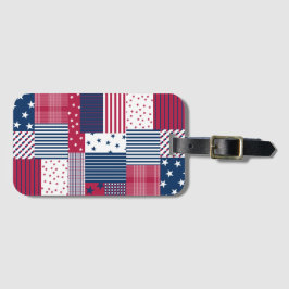 Rood, wit en blauw bagagelabel