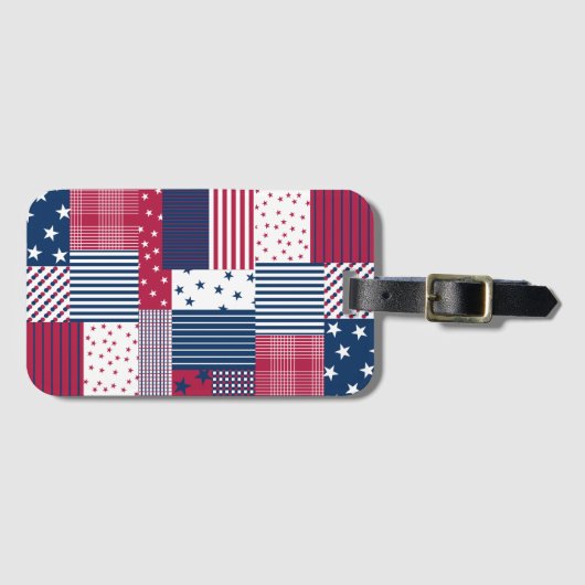 Rood, wit en blauw bagagelabel (Voorkant (horizontaal))