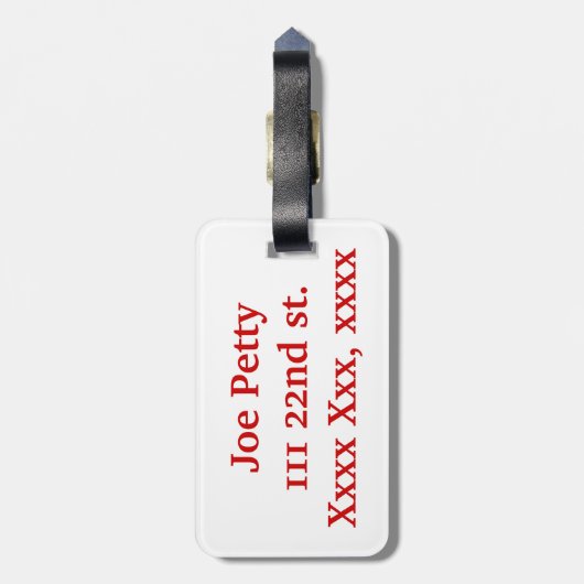 Rood, wit en blauw Bagagelabel (Achterkant verticaal)