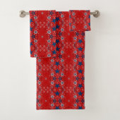 Rood, Wit en Blauw Bandana Handdoek Set (Insitu)