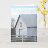 Rood, wit en blauw Barn Quilt Barn Kaart (Gele Bloem)