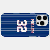 Rood Wit en Blauw Baseball Jersey Naam Nummer Case-Mate iPhone Case (Achterkant (horizontaal))