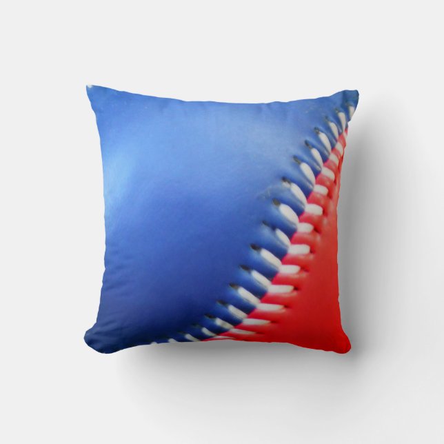 Rood wit en blauw Baseball Kussen (Voorkant)