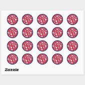 Rood Wit en Blauw Baseball Papier Bord Ronde Sticker (Vel)