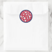 Rood Wit en Blauw Baseball Papier Bord Ronde Sticker (Tas)