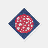 Rood Wit en Blauw Baseball Papier Bord Servet (Hoek)