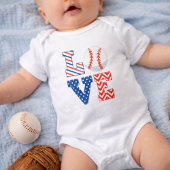 Rood wit en blauw Baseball Romper