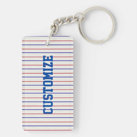 Rood wit en blauw Baseball-Sleutelhanger voor thui Sleutelhanger (achterkant)