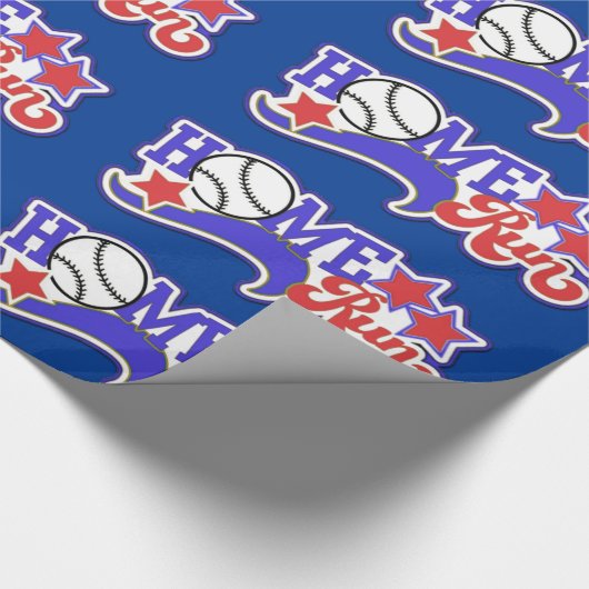 Rood wit en blauw Baseball Wrapping Paper Cadeaupapier (Hoek)