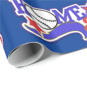 Rood wit en blauw Baseball Wrapping Paper Cadeaupapier (Rol Hoek)