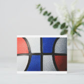 Rood wit en blauw Basketball Briefkaart (Staand voorkant)