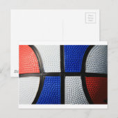 Rood wit en blauw Basketball Briefkaart (Voorkant / Achterkant)