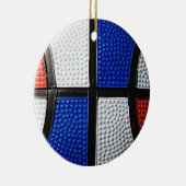 Rood wit en blauw Basketball Keramisch Ornament (Rechts)