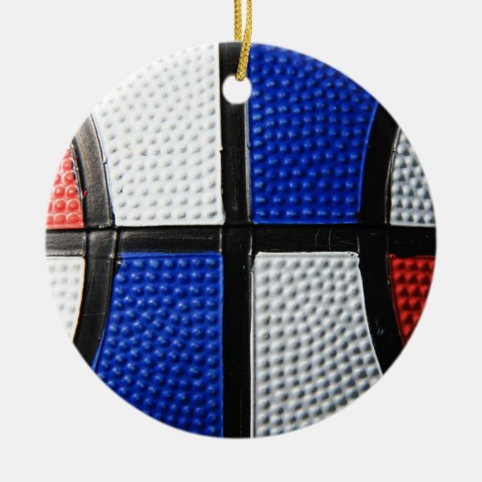 Rood wit en blauw Basketball Keramisch Ornament (Voorkant)
