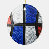 Rood wit en blauw Basketball Keramisch Ornament (Links)