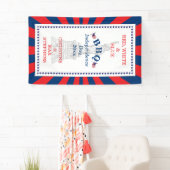 Rood, wit en blauw BBQ 4 juli Partij Spandoek (Insitu)