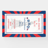 Rood, wit en blauw BBQ 4 juli Partij Spandoek (Horizontaal)