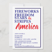Rood wit en blauw BBQ-feest Kaart (Voorkant)