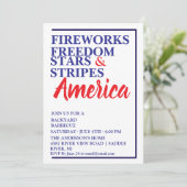 Rood wit en blauw BBQ-feest Kaart (Staand voorkant)