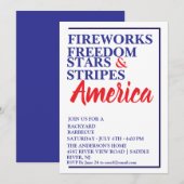 Rood wit en blauw BBQ-feest Kaart (Voorkant / Achterkant)