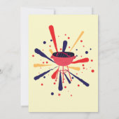 Rood Wit en Blauw BBQ Vuurwerk 4th van Juli Feest Kaart (Achterkant)