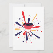 Rood Wit en Blauw BBQ Vuurwerk 4th van Juli Feest Kaart (Achterkant)