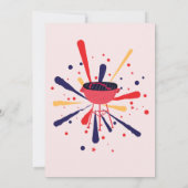 Rood Wit en Blauw BBQ Vuurwerk 4th van Juli Feest Kaart (Achterkant)