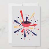 Rood Wit en Blauw BBQ Vuurwerk 4th van Juli Feest Kaart (Achterkant)