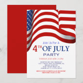 Rood Wit en Blauw BBQ Vuurwerk 4th van Juli Feest Kaart (Voorkant / Achterkant)